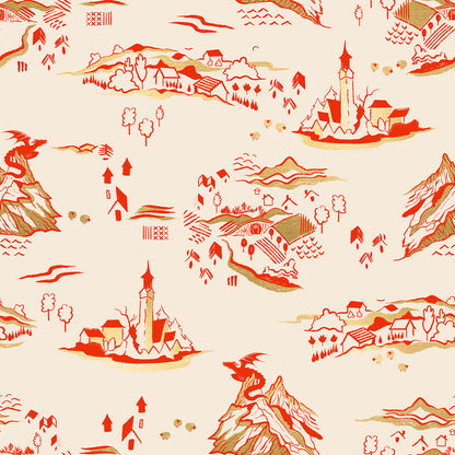 Sarah Watts Moda Fabrics Ruby Star Society Fireglow Mountain Town RS2133 11M Metallic Dark Ruby