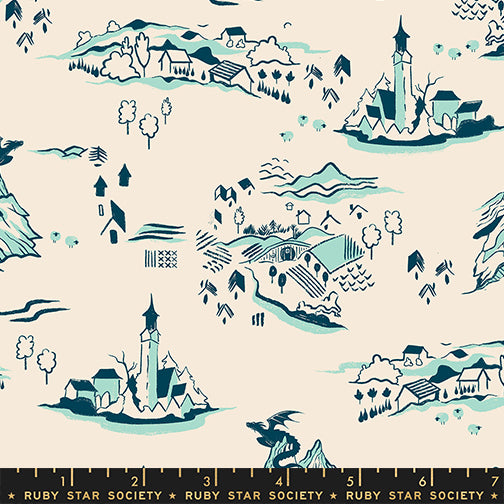 Sarah Watts Moda Fabrics Ruby Star Society Fireglow Mountain Town RS2133 12M Frost