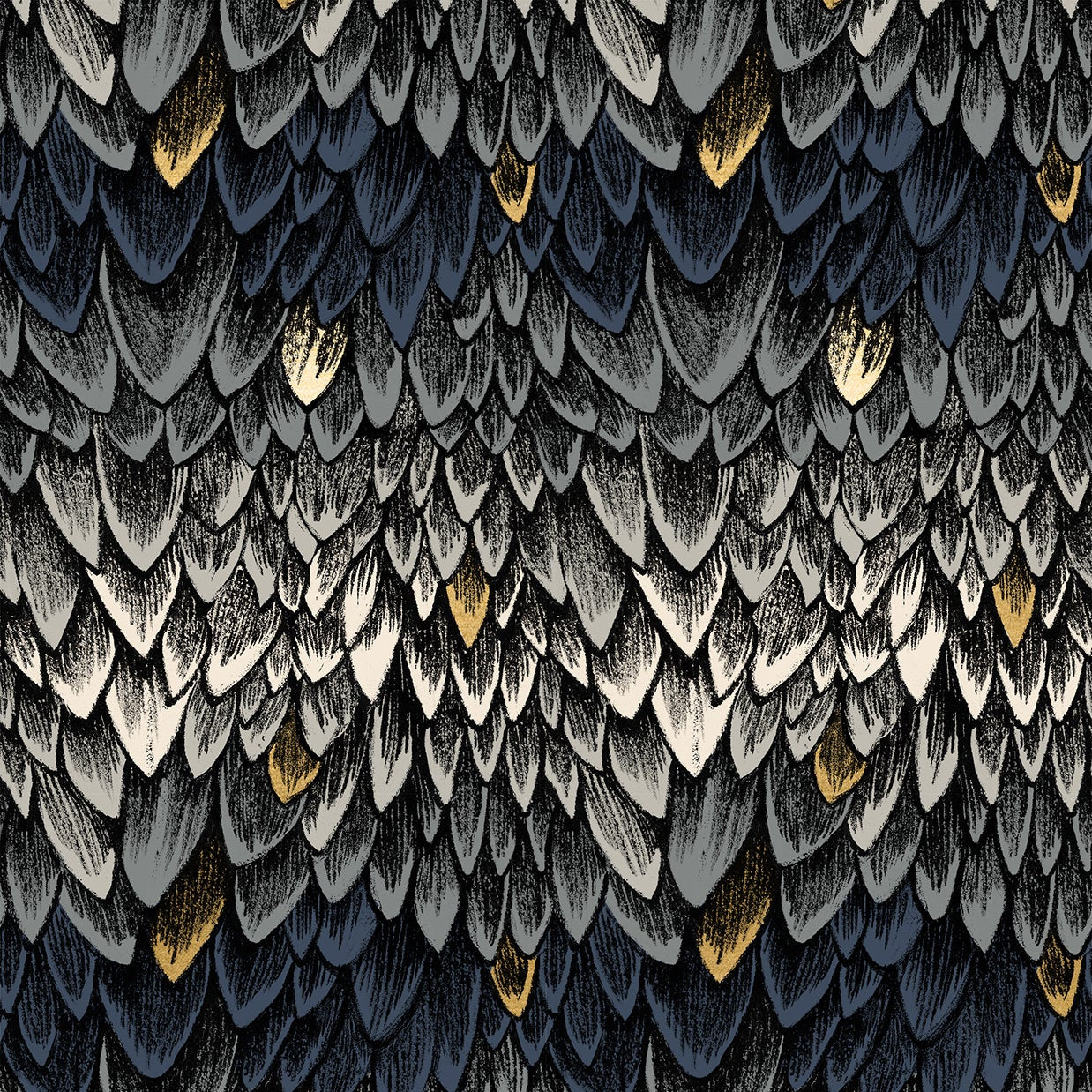 Sarah Watts Moda Fabrics Ruby Star Society Fireglow Scales RS2134 14M Metallic Smoke