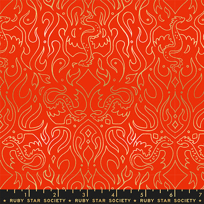 Sarah Watts Moda Fabrics Ruby Star Society Fireglow Scribe RS2137 12M Metallic Dark Ruby