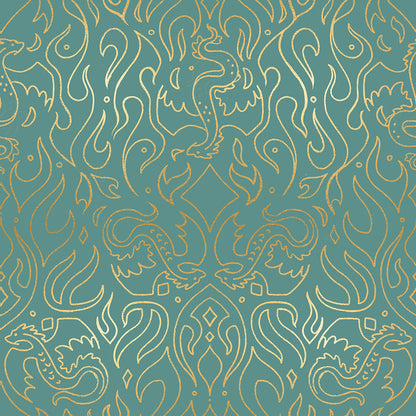 Sarah Watts Moda Fabrics Ruby Star Society Fireglow Scribe RS2137 13M Metallic Watercress