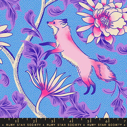 Sarah Watts Ruby Star Society Moda Fabrics Glow Garden Fox Bloom RS2112 12 Lindley Blue