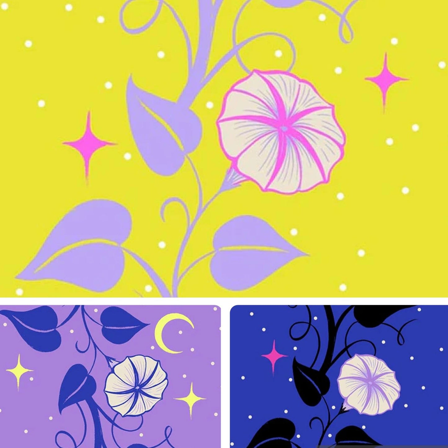 Sarah Watts Ruby Star Society Moda Fabrics Glow Garden Moon Vines RS2114