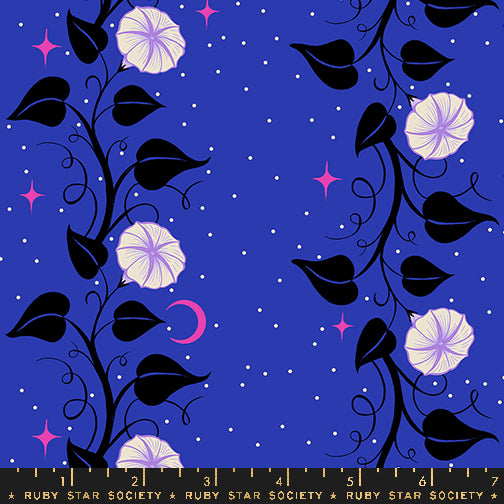 Sarah Watts Ruby Star Society Moda Fabrics Glow Garden Moon Vines RS2114 17 Blacklight