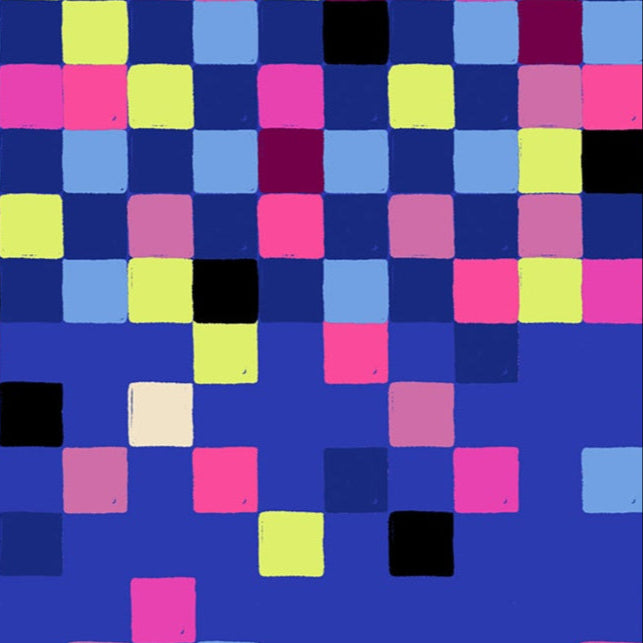 Sarah Watts Ruby Star Society Moda Fabrics Glow Garden Pixels RS2117 14 Blacklight