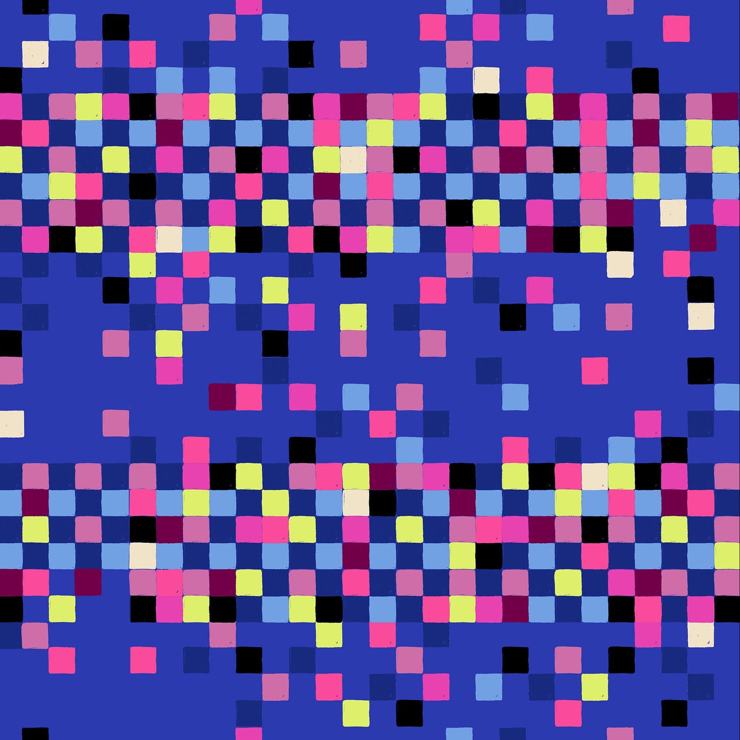 Sarah Watts Ruby Star Society Moda Fabrics Glow Garden Pixels RS2117 14 Blacklight