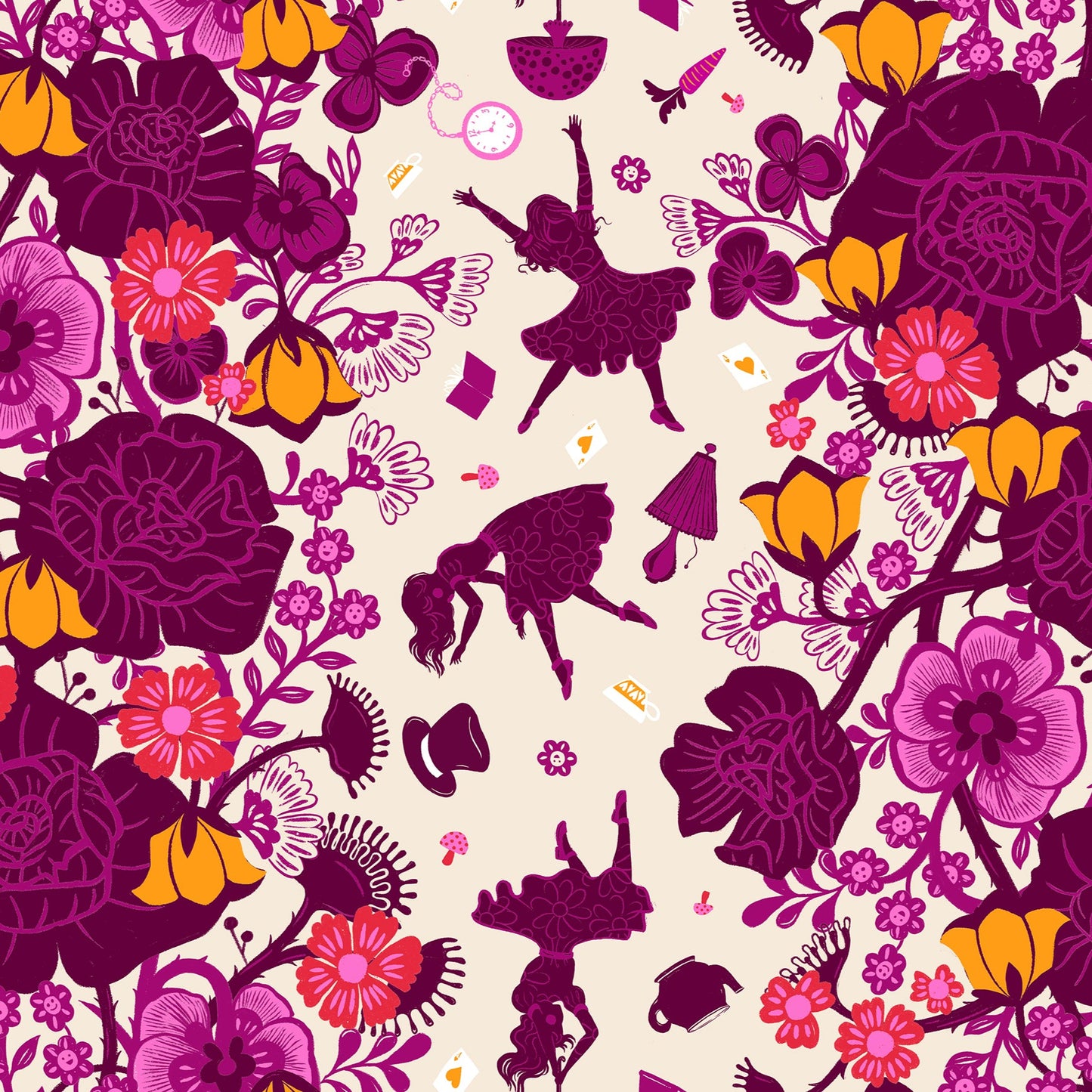 Sarah Watts Ruby Star Society Moda Fabrics Hello Alice Rabbit Hole RS2121 11 Natural