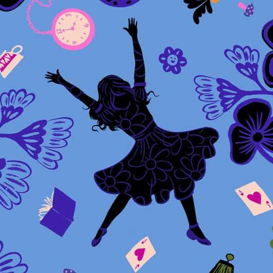 Sarah Watts Ruby Star Society Moda Fabrics Hello Alice Rabbit Hole RS2121 14 Lindley Blue