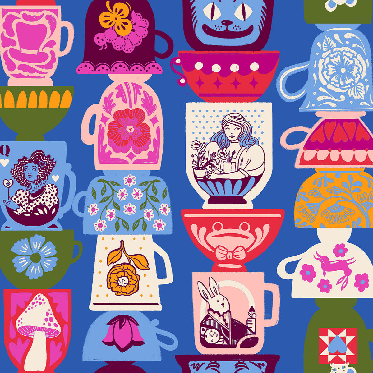  Sarah Watts Ruby Star Society Moda Fabrics Hello Alice Tea Party RS2122 12 Blue Ribbon