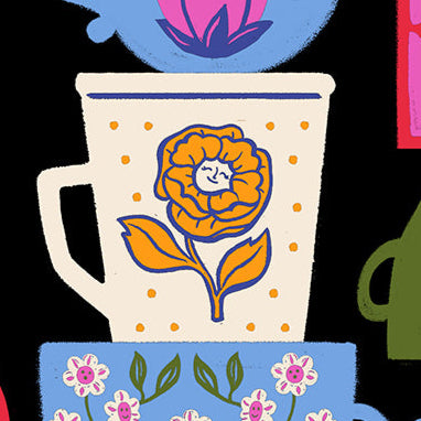 Sarah Watts Ruby Star Society Moda Fabrics Hello Alice Tea Party RS2122 13 Black