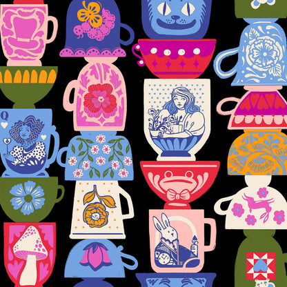 Sarah Watts Ruby Star Society Moda Fabrics Hello Alice Tea Party RS2122 13 Black