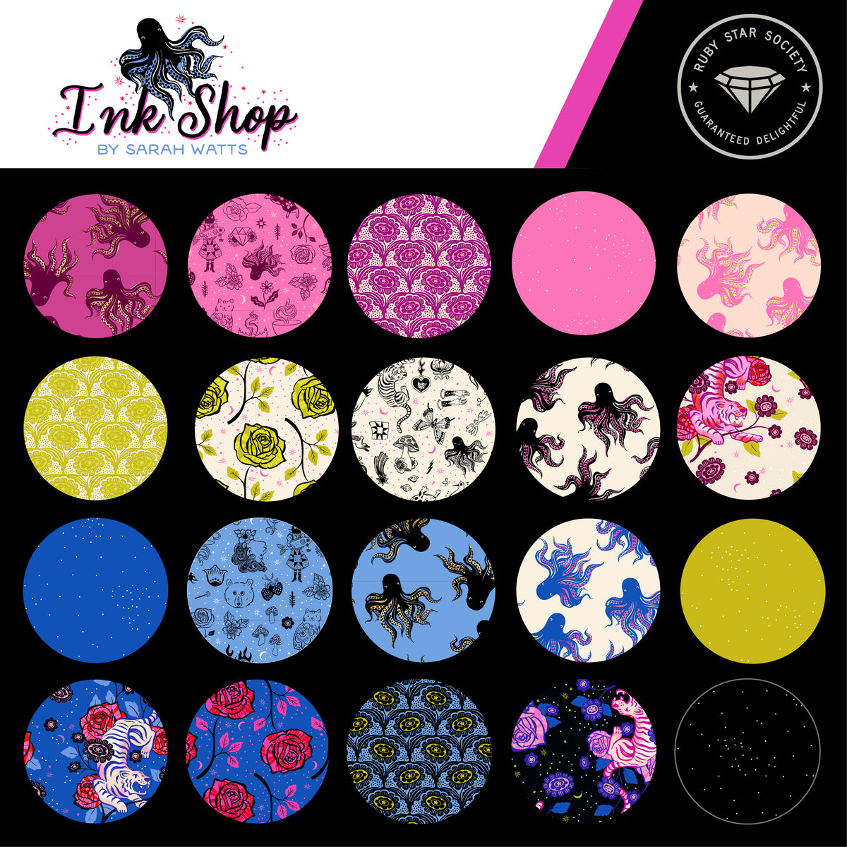 Sarah Watts Ruby Star Society Moda Fabrics Ink Shop Jelly Roll RS2139JR