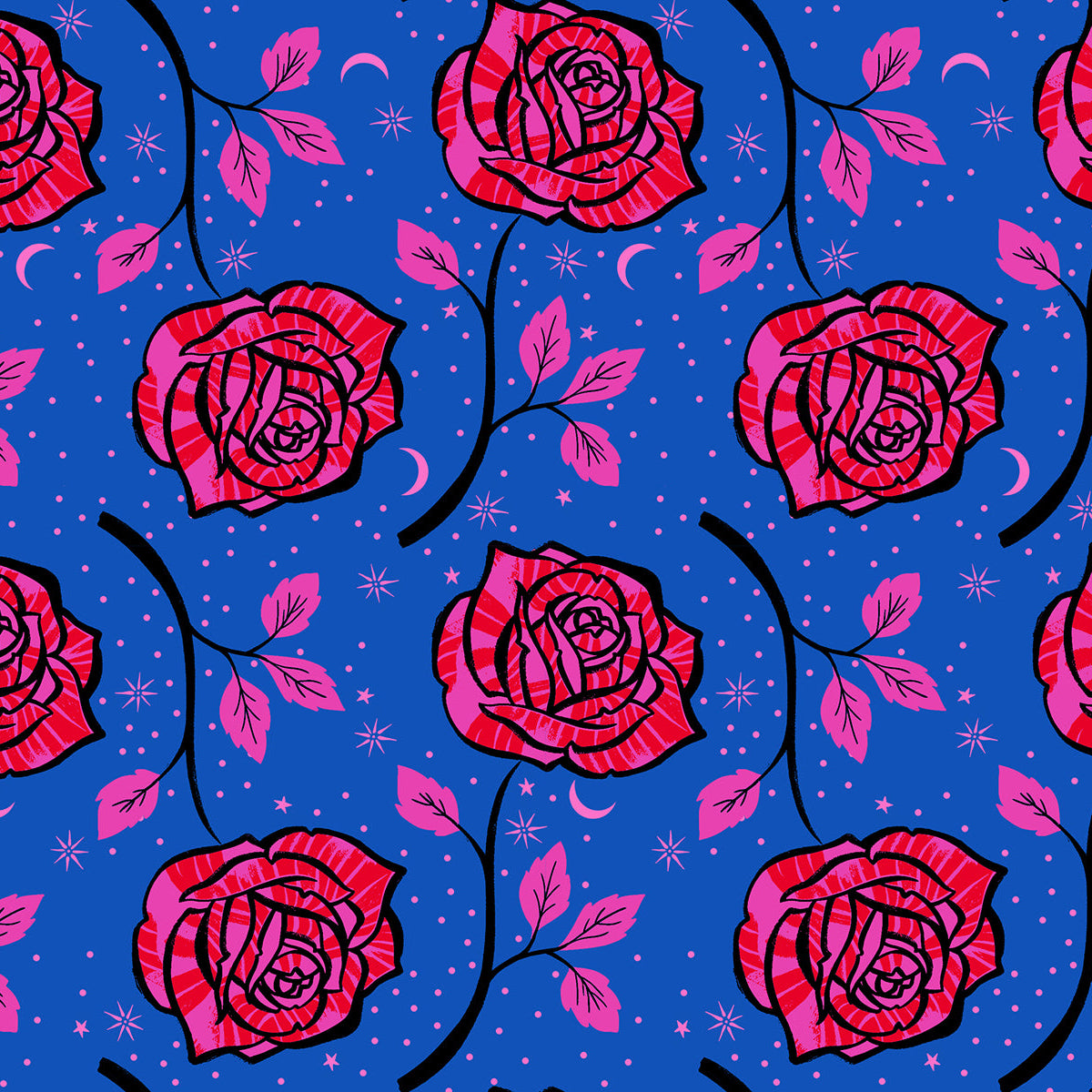 Sarah Watts Ruby Star Society Moda Fabrics Ink Shop Ink Rose RS2139 15 Blue Ribbon