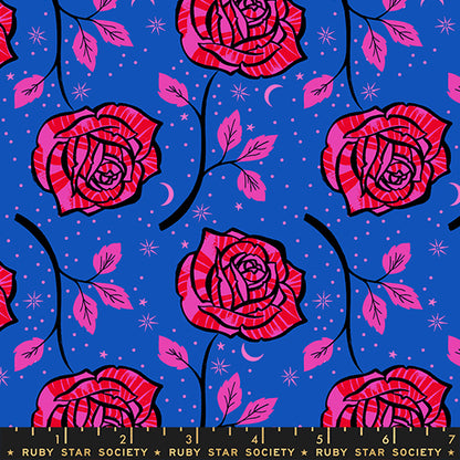 Sarah Watts Ruby Star Society Moda Fabrics Ink Shop Ink Rose RS2139 15 Blue Ribbon