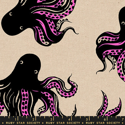 Sarah Watts Ruby Star Society Moda Fabrics Ink Shop Mystery Food Canvas RS2142 14L Neon Pink