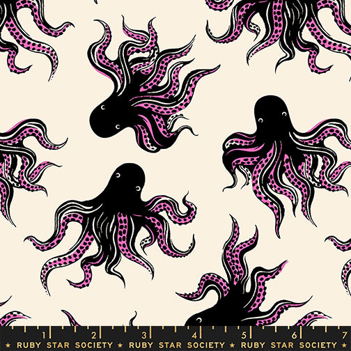 Sarah Watts Ruby Star Society Moda Fabrics Ink Shop Mystery Food RS2144 18 Black