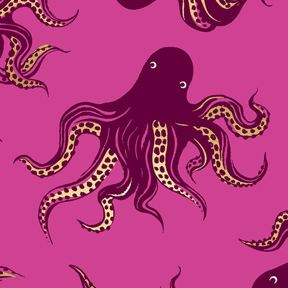 Sarah Watts Ruby Star Society Moda Fabrics Ink Shop Mystery Food RS2144 19M Berry Metallic
