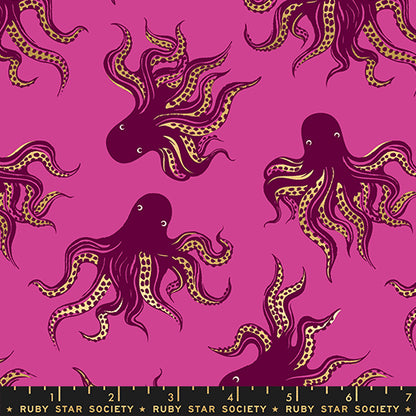 Sarah Watts Ruby Star Society Moda Fabrics Ink Shop Mystery Food RS2144 19M Berry Metallic