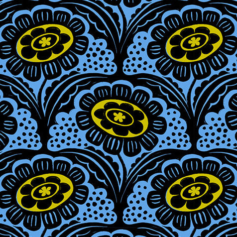 Sarah Watts Ruby Star Society Moda Fabrics Ink Shop Scallop Flower RS2140 16 Lindley Blue