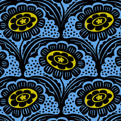 Sarah Watts Ruby Star Society Moda Fabrics Ink Shop Scallop Flower RS2140 16 Lindley Blue