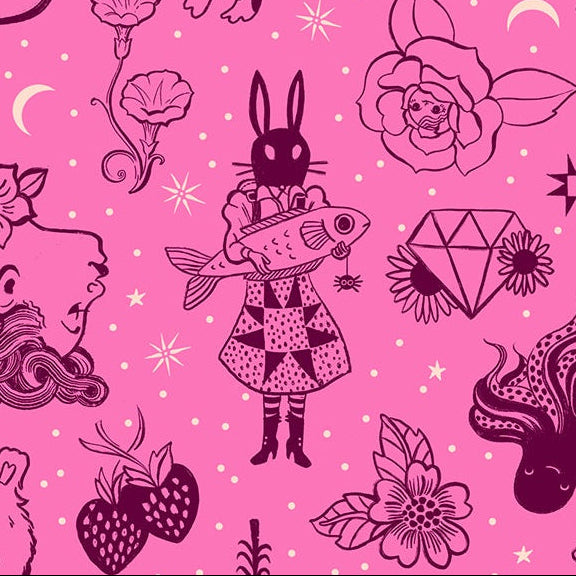 Sarah Watts Ruby Star Society Moda Fabrics Ink Shop Tattoo Flash RS2145 12 Lipstick
