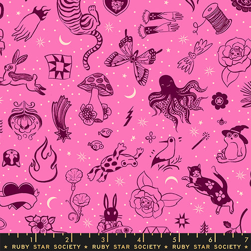 Sarah Watts Ruby Star Society Moda Fabrics Ink Shop Tattoo Flash RS2145 12 Lipstick