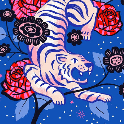 Sarah Watts Ruby Star Society Moda Fabrics Ink Shop Tiger Rose RS2143 12 Blue Ribbon