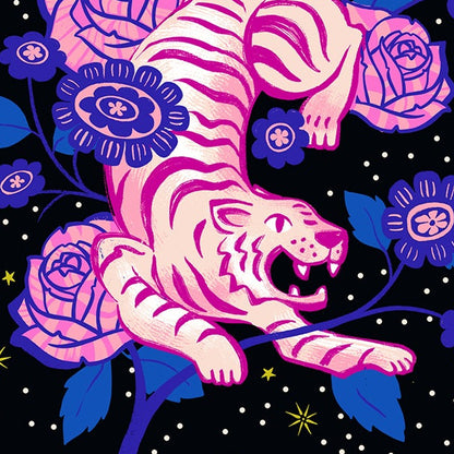 Sarah Watts Ruby Star Society Moda Fabrics Ink Shop Tiger Rose RS2143 13 Black