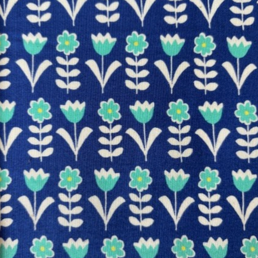 Sevenberry Flower Garden Japanese Import Fabric Navy