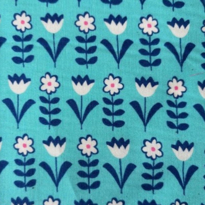 Sevenberry Flower Garden Japanese Import Fabric Turquoise