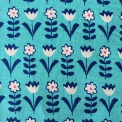Sevenberry Flower Garden Japanese Import Fabric Turquoise