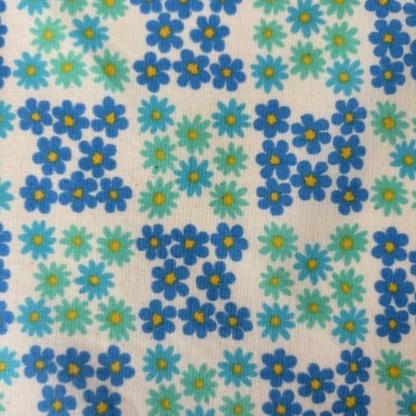 Sevenberry Flower Power Japanese Import Fabric Blue