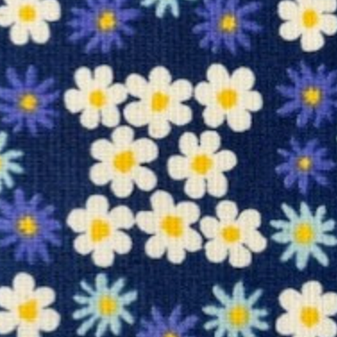 Sevenberry Flower Power Japanese Import Fabric Navy