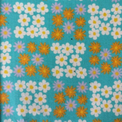 Sevenberry Flower Power Japanese Import Fabric Turquoise