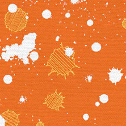 Simone Bradford Paintbrush Studio Fabrics On Your Mark Ink Splats 12010731 Orange