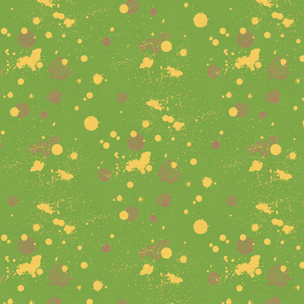 Simone Bradford Paintbrush Studio Fabrics On Your Mark Ink Splats 12010732 Olive