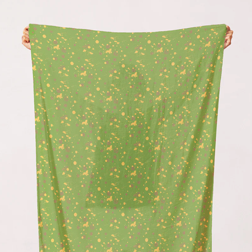 Simone Bradford Paintbrush Studio Fabrics On Your Mark Ink Splats 12010732 Olive