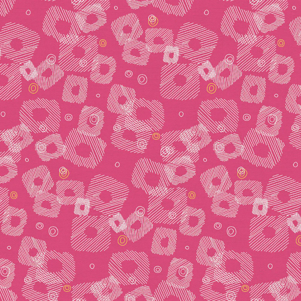 Simone Bradford Paintbrush Studio Fabrics On Your Mark Scribbled Square 12010752 Pink