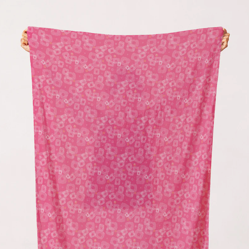 Simone Bradford Paintbrush Studio Fabrics On Your Mark Scribbled Square 12010752 Pink