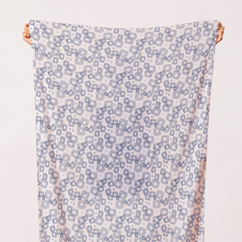 Simone Bradford Paintbrush Studio Fabrics On Your Mark Scribbled Square 12010753 Blue