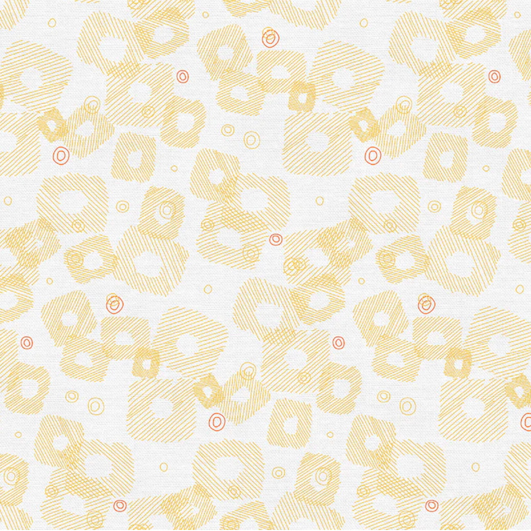 Simone Bradford Paintbrush Studio Fabrics On Your Mark Scribbled Square 12010754 Yellow