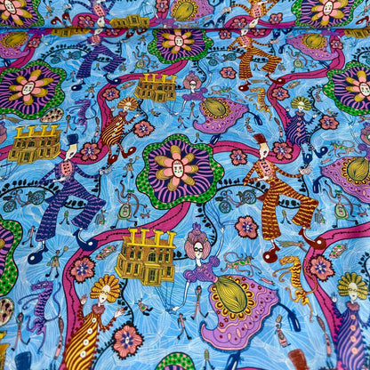 Sir Grayson Perry Liberty Fabrics Tana Lawn 150th Anniversary Collection Shirley Smith Blue B