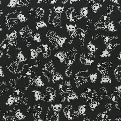 Skeleton Cats by Timeless Treasures and Hi-Fashion Fabrics 8100