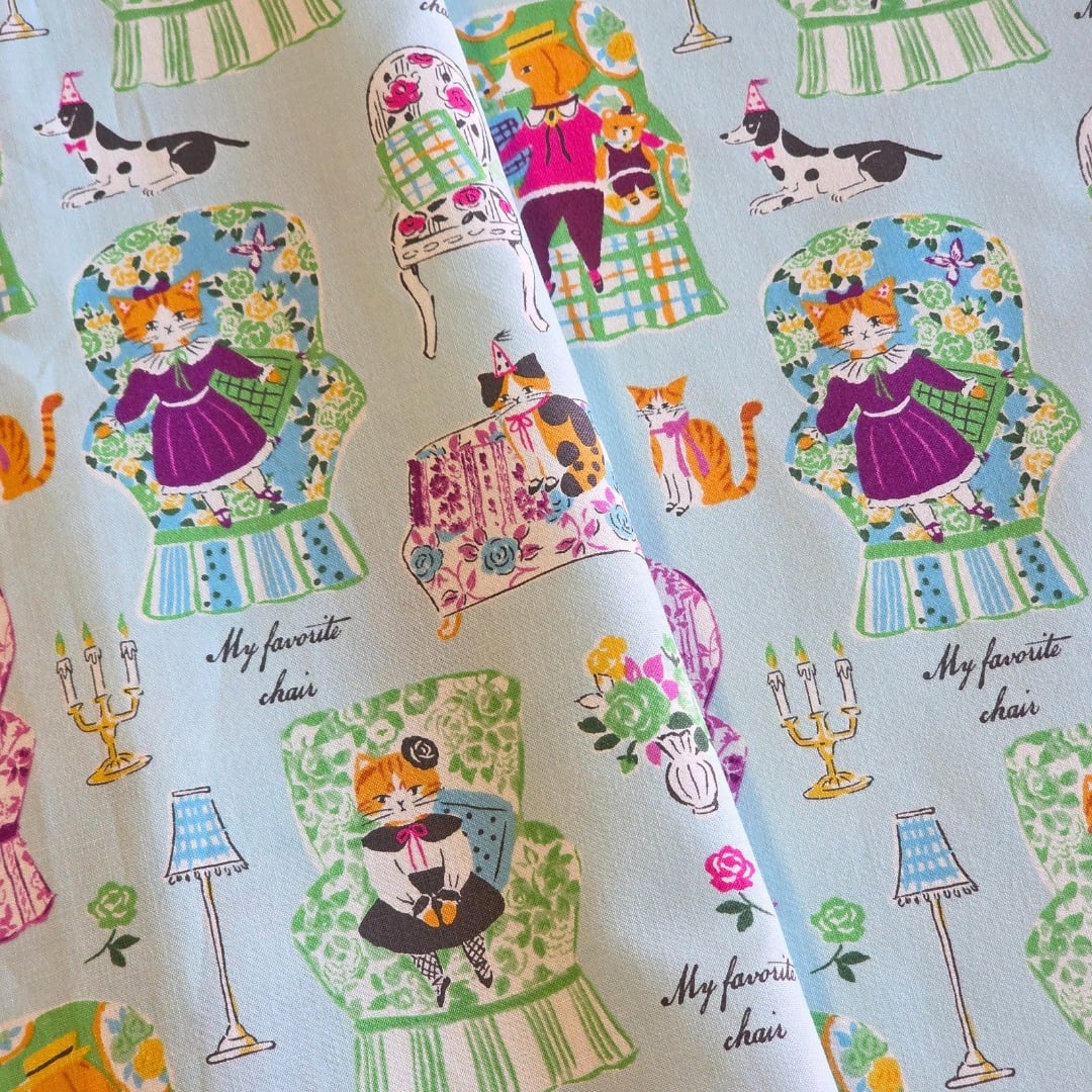 Sobakasu Kids YUWA Japanese Fabrics My Favorite Chair Blue
