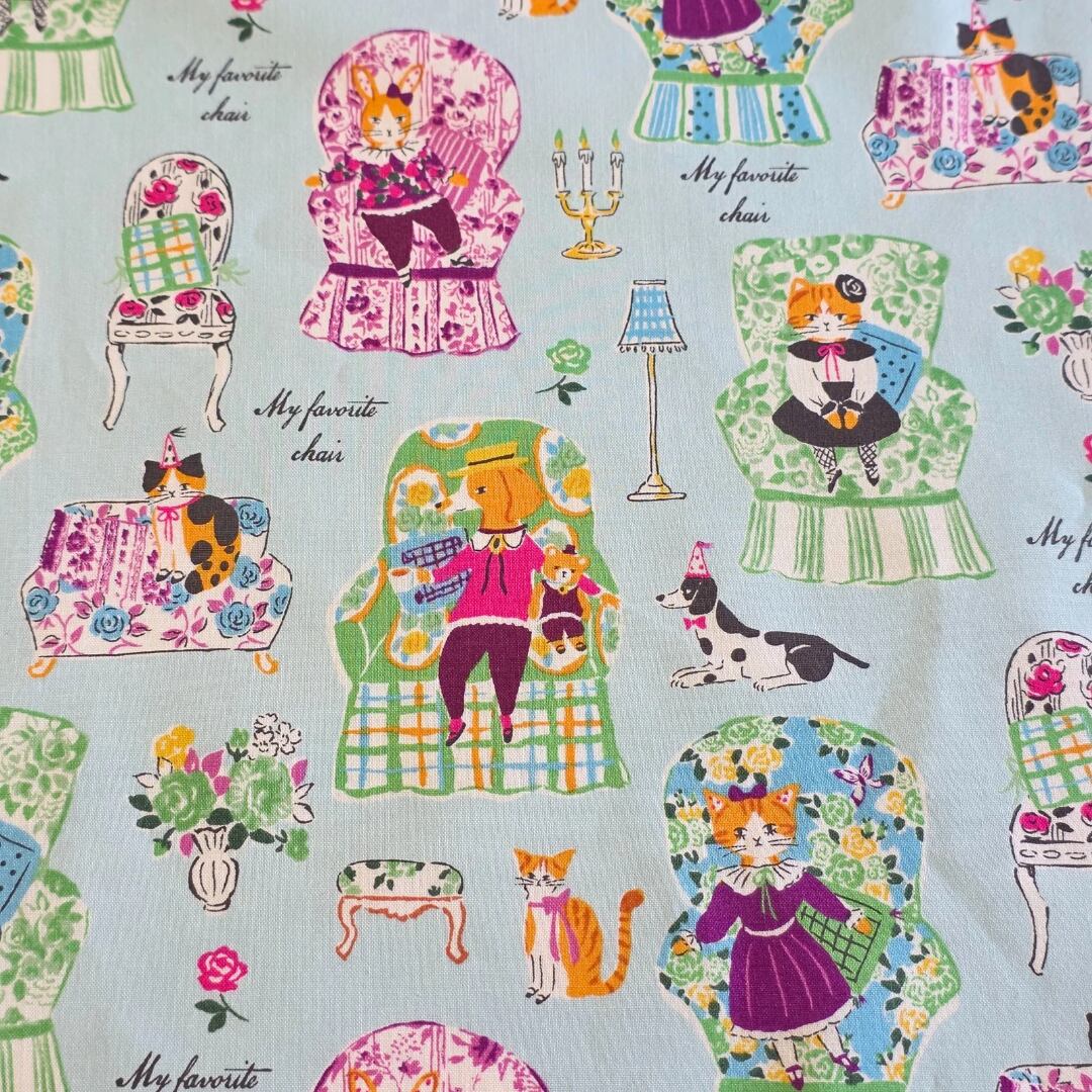 Sobakasu Kids YUWA Japanese Fabrics My Favorite Chair Blue