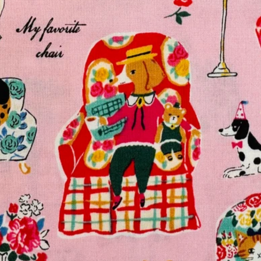 Sobakasu Kids YUWA Japanese Fabrics My Favorite Chair Pink