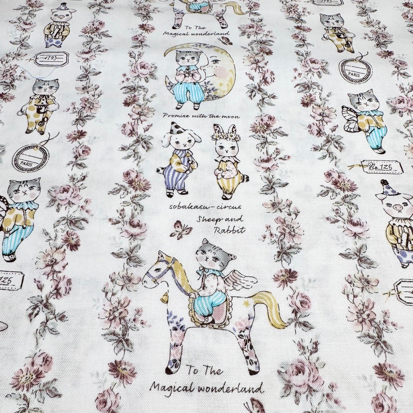 Sobakasu Kids Yuwa Fabrics Japanese Import Magical Wonderland White