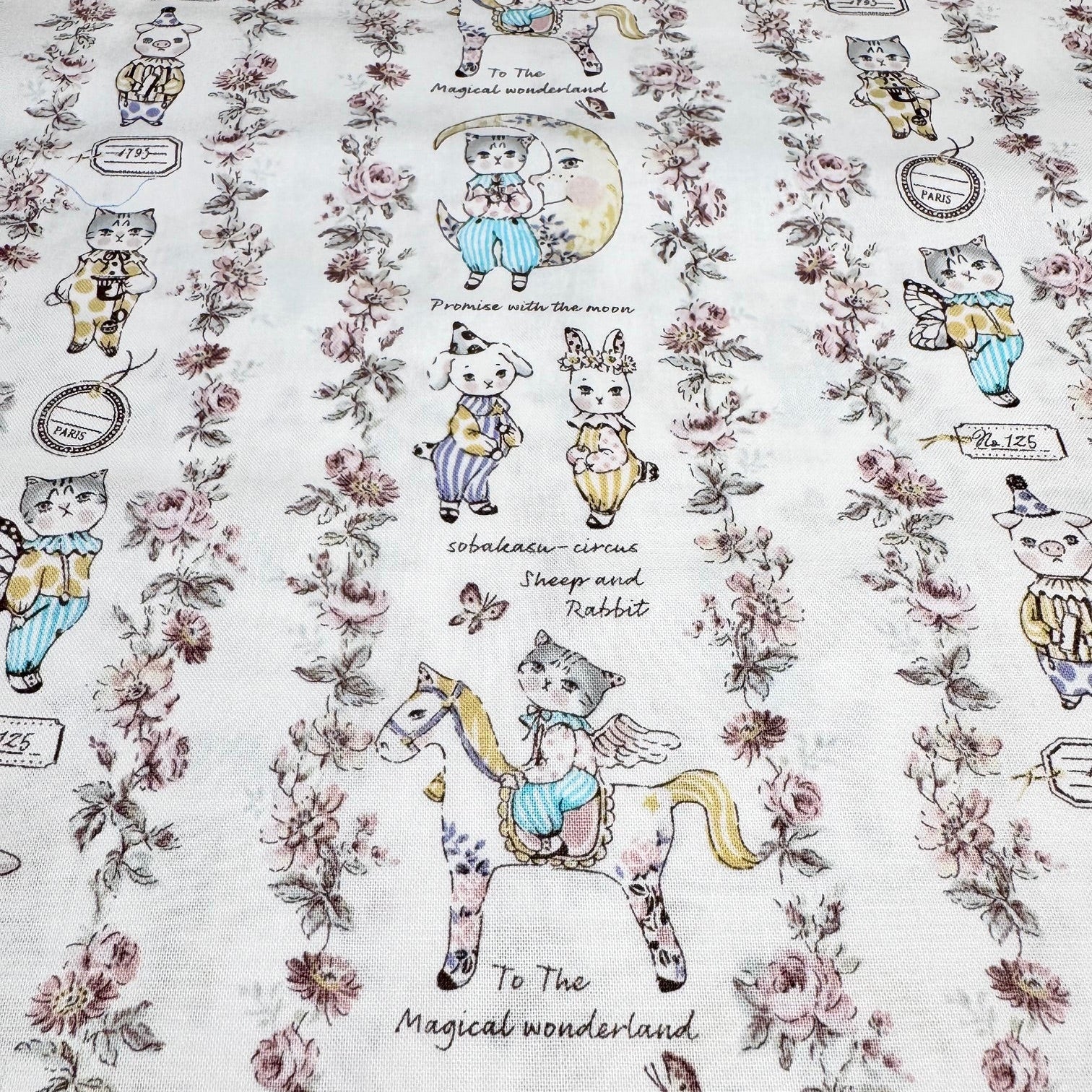 Sobakasu Kids Yuwa Fabrics Japanese Import Magical Wonderland White