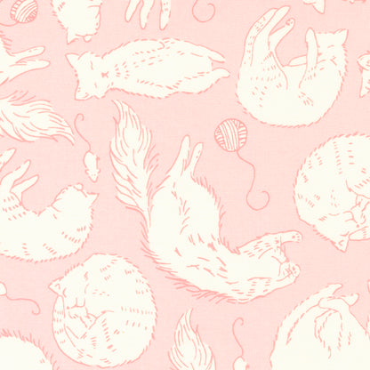 Stacy Lest Hsu Moda Fabrics Here Kitty Kitty Sleepy Time Light Pink 2083217