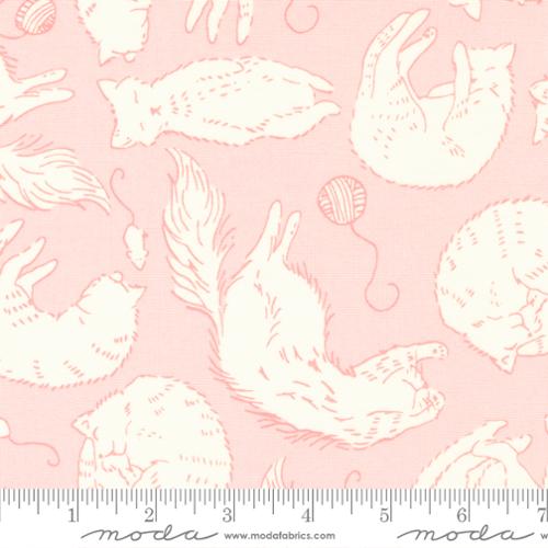 Stacy Lest Hsu Moda Fabrics Here Kitty Kitty Sleepy Time Light Pink 2083217